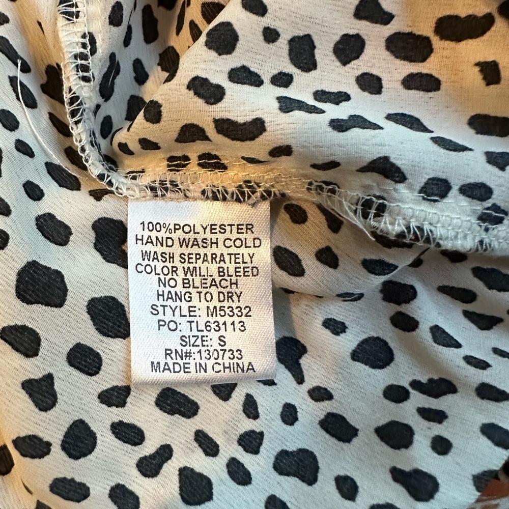 Umgee Black & White V-Neck Bishop Sleeve Mini Sundress Size S - Picture 6 of 6